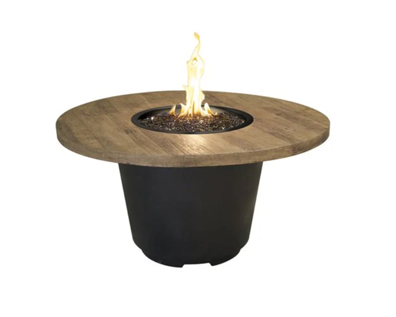 48" Reclaimed Wood Cosmo Round Fire Table by American Fyre Designs