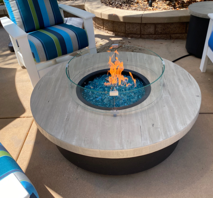 47" Reclaimed Wood Contempo Round Fire Table by American Fyre Designs