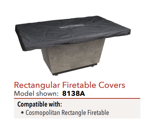 Cosmopolitan Rectangle Fire Table Cover by American Fyre Designs