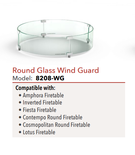 Round Glass Wind Guard by American Fyre Designs