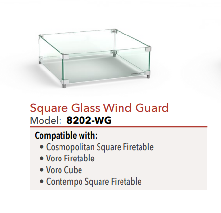 Square Glass Wind Guard by American Fyre Designs