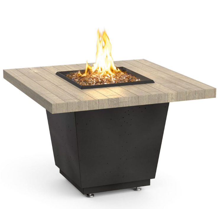 36" Reclaimed Wood Cosmo Square Fire Table by American Fyre Designs