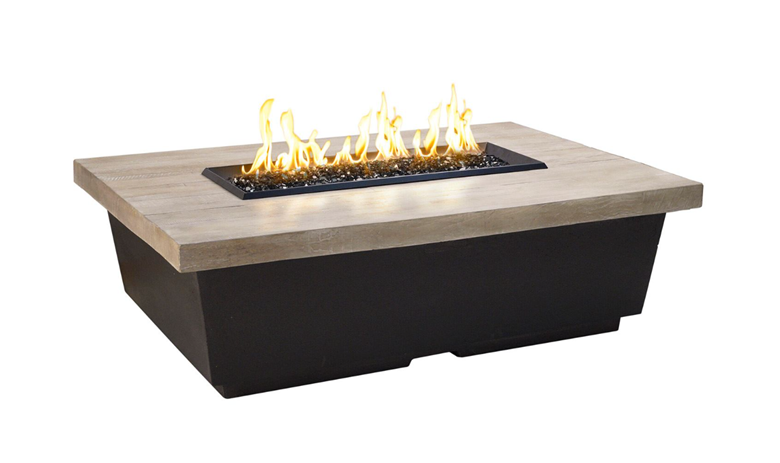 52" Reclaimed Wood Contempo Rectangle Fire Table by American Fyre Designs