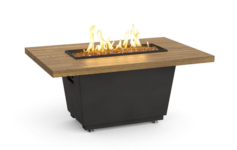 54" Reclaimed Wood Cosmo Rectangle Fire Table by American Fyre Designs