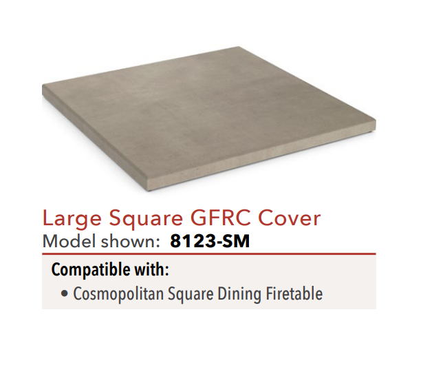 Large Square Firetable GFRC Burner Cover by American Fyre Designs