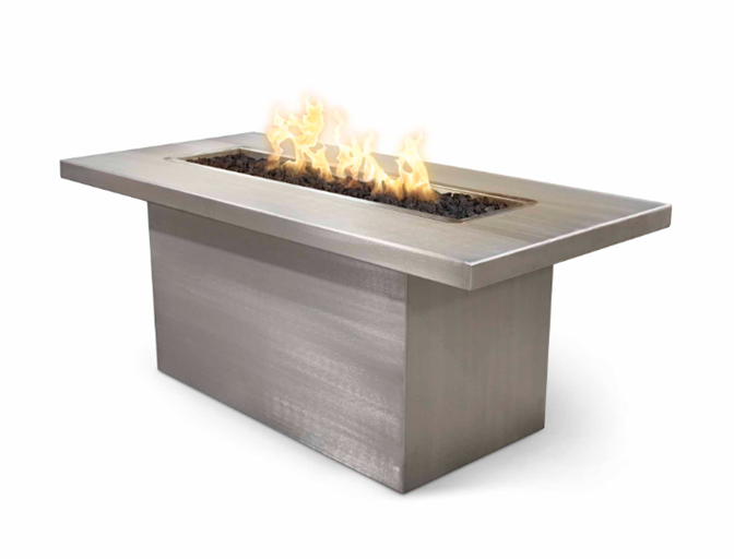 Stainless Steel Rectangular Bella Fire Table by the Outdoor Plus (available in 3 sizes - 48", 60" and 72")