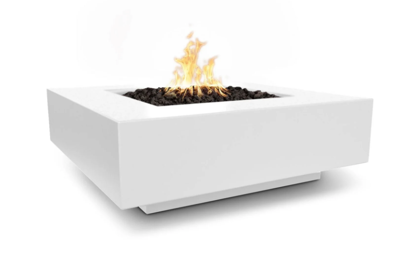 48" Cabo Square Concrete Fire Pit in Powder Coated Metal by The Outdoor Plus (available in two sizes)