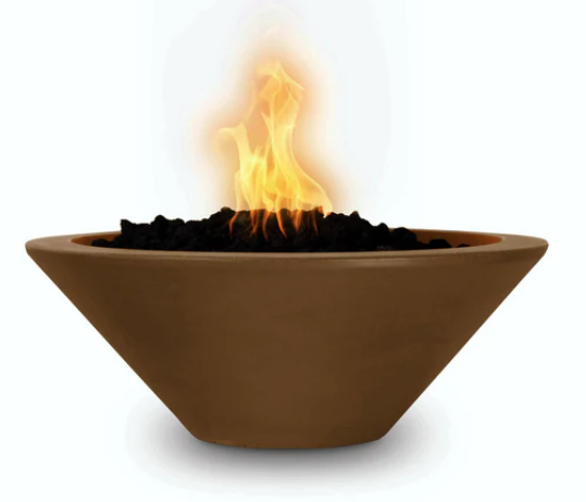 31" Round Cazo GFRC Fire Bowl in Premium Colors by the Outdoor Plus (available in 4 sizes, 9 Smooth Colors & 9 Premium Colors)