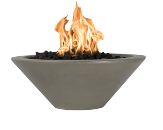 48" Round Cazo Fire Bowl - GFRC Concrete - in Smooth Colors by the Outdoor Plus (available in 4 sizes, 9 Smooth Colors & 9 Premium Colors)