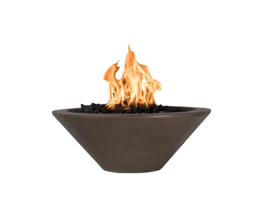 31" Round Cazo GFRC Fire Bowl in Smooth Colors by the Outdoor Plus (available in 4 sizes, 9 Smooth Colors & 9 Premium Colors)