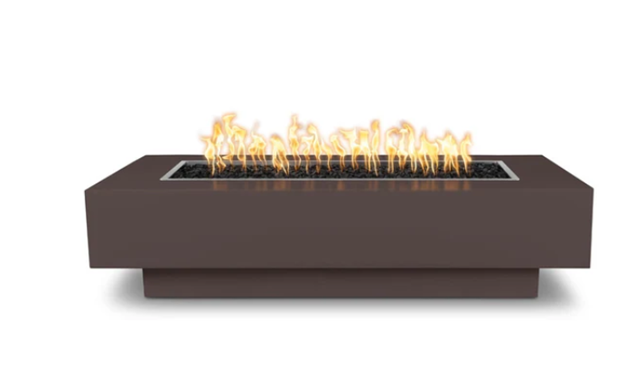 96" Coronado Rectangular Fire Pit by The Outdoor Plus in Metal Powder Coated Steel (available in 6 sizes and 7 colors)