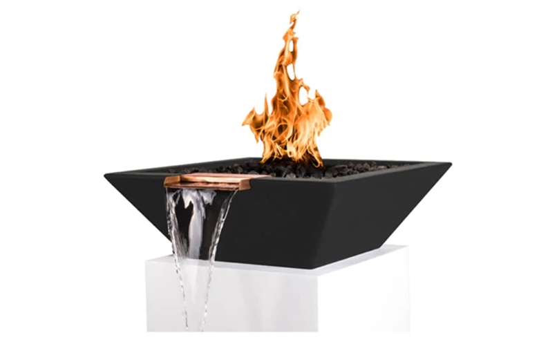 36" Maya GFRC Water & Fire Bowl by The Outdoor Plus