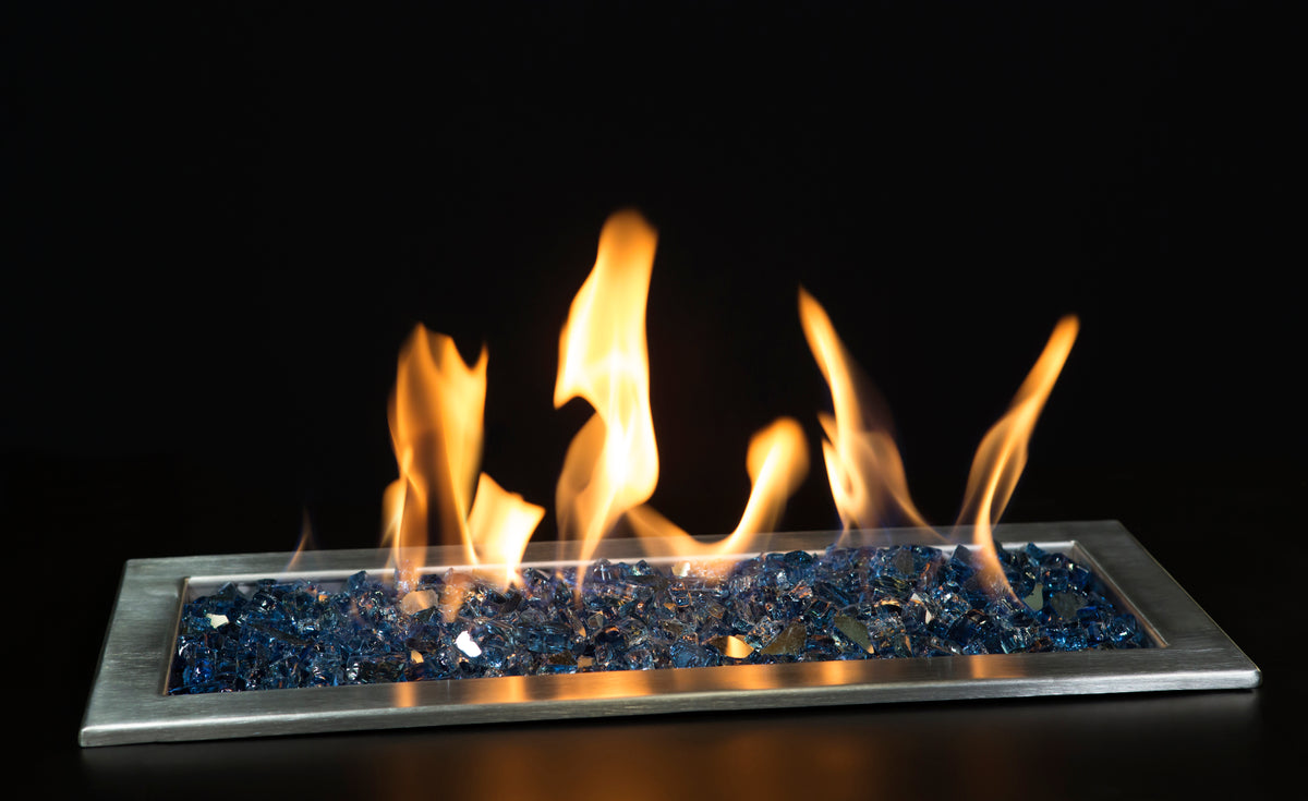 Poseidon Blue Fire Glass in Fire Pit