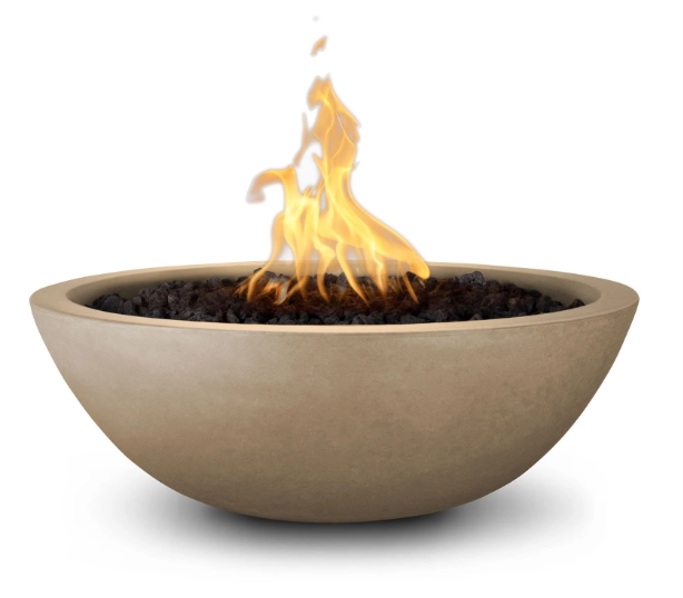 33" Round Sedona Fire Bowl - GFRC Concrete in Smooth Colors by The Outdoor Plus