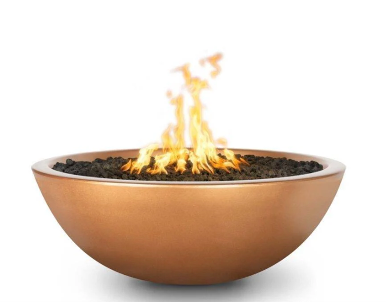 27" Round Sedona Fire Bowl - GFRC Concrete in Premium Colors by The Outdoor Plus