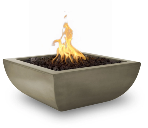 36" Square Avalon Fire Bowl GFRC Concrete in Smooth Colors (available in 3 sizes, 9 Smooth Colors & 9 Premium Colors)