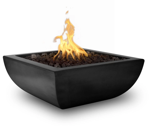 36" Square Avalon Fire Bowl GFRC Concrete in Premium Colors (available in 3 sizes, 9 Smooth Colors & 9 Premium Colors)