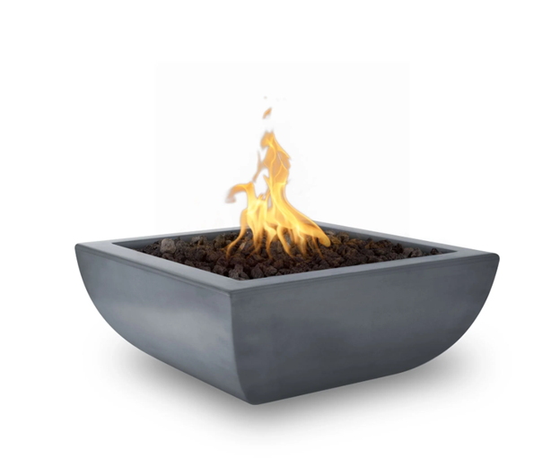 36" Square Avalon Fire Bowl GFRC Concrete in Smooth Colors (available in 3 sizes, 9 Smooth Colors & 9 Premium Colors)