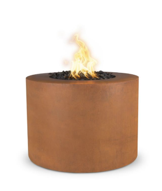 42" Round Beverly Fire Pit in Corten Steel by The Outdoor Plus