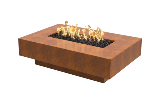 90" Cabo Linear Fire Pit in Corten Steel by The Outdoor Plus