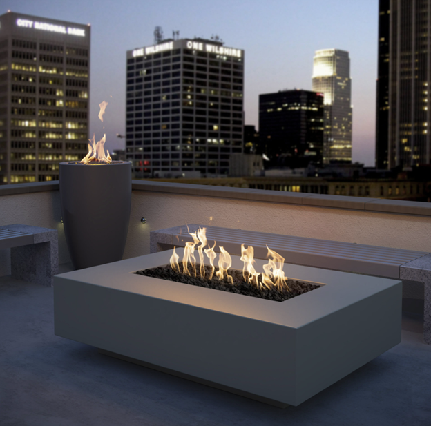 90" Cabo Linear Fire Pit in Premium GFRC Colors by The Outdoor Plus