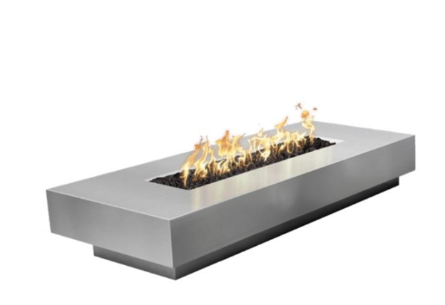 90" Cabo Linear Fire Pit in Stainless Steel by The Outdoor Plus