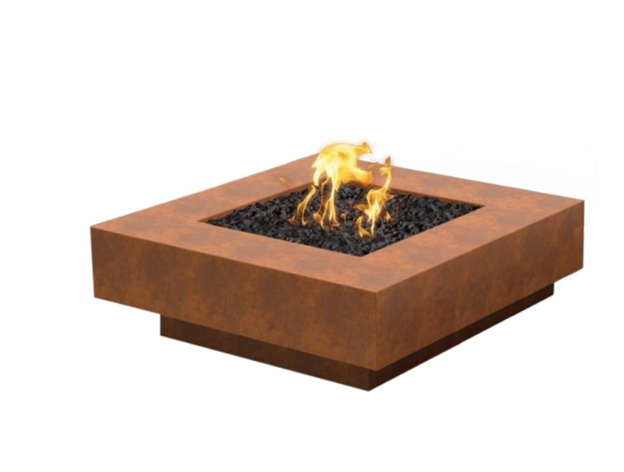 60" Cabo Square Fire Pit in Corten Steel by The Outdoor Plus