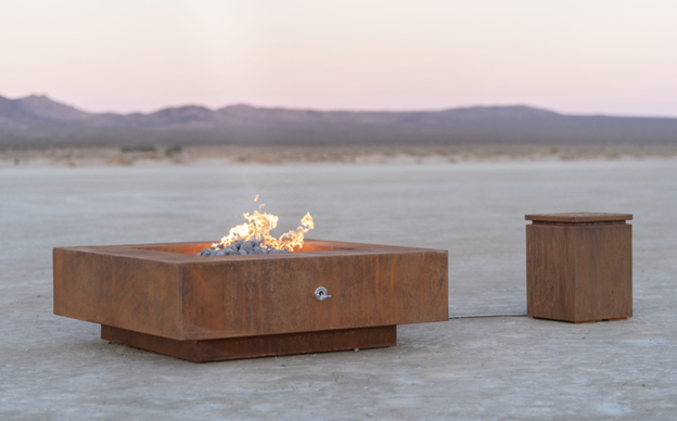 48" Cabo Square Fire Pit in Corten Steel by The Outdoor Plus