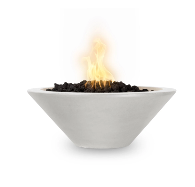 48" Round Cazo Fire Bowl - GFRC Concrete - in Smooth Colors by the Outdoor Plus (available in 4 sizes, 9 Smooth Colors & 9 Premium Colors)