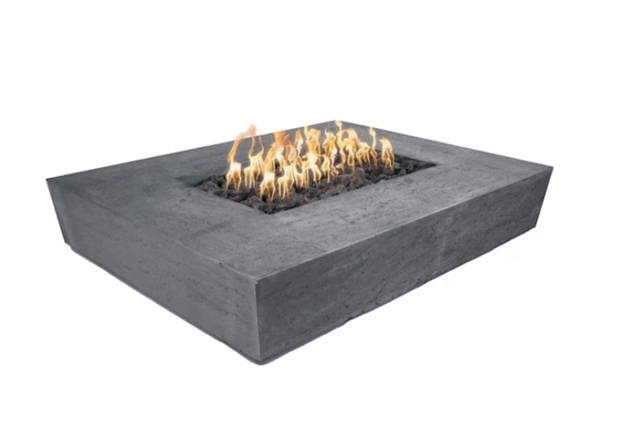 58" Heiko Rectangular Fire Pit in Premium GFRC Colors by The Outdoor Plus