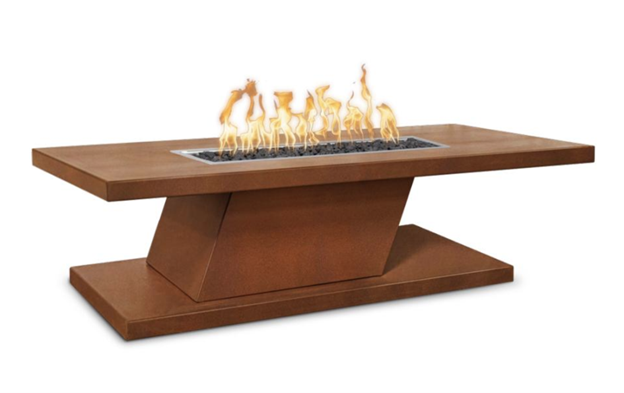 72" Rectangular Imperial Fire Pit - 15" tall in Corten Steel by The Outdoor Plus