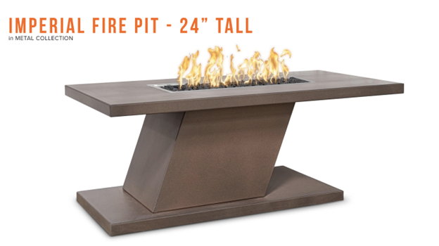 60" Rectangular Imperial Fire Pit - 24" tall in Powder Coat by The Outdoor Plus