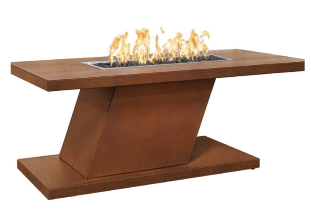 72" Rectangular Imperial Fire Pit - 24" tall in Corten Steel by The Outdoor Plus