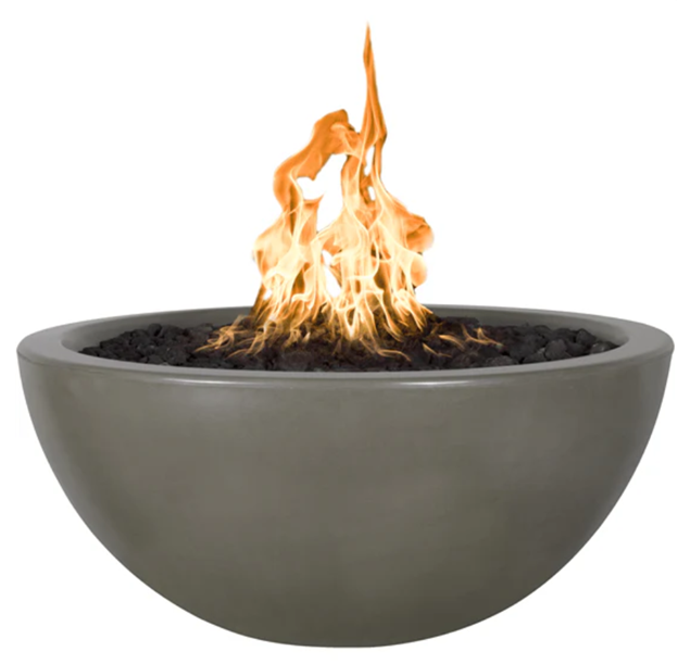 38" Round Luna Fire Bowl GFRC Concrete in Smooth Colors by the Outdoor Plus