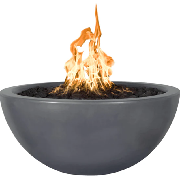 30" Round Luna Fire Bowl GFRC Concrete in Smooth Colors by the Outdoor Plus