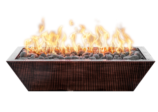 Maya Rectangular Hammered Copper Fire Bowl by the Outdoor Plus