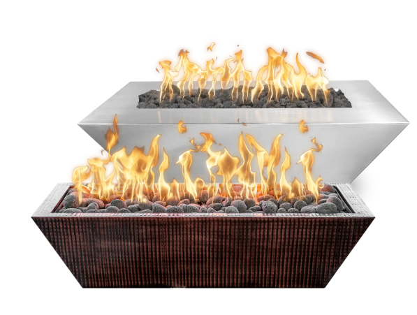 Maya Rectangular Stainless Steel Fire Bowl by the Outdoor Plus