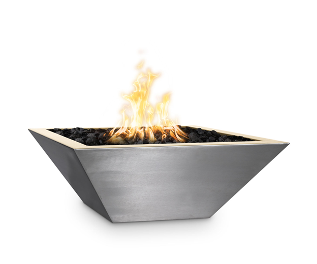 Maya Square Stainless Steel Fire Bowl by the Outdoor Plus