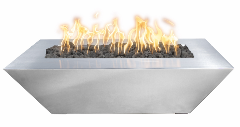 Maya Rectangular Stainless Steel Fire Bowl by the Outdoor Plus