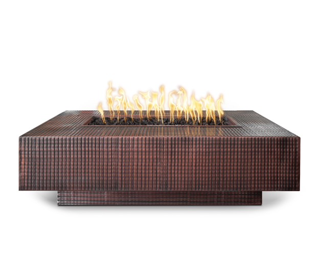 90" Cabo Linear Fire Pit in Hammered Copper by The Outdoor Plus