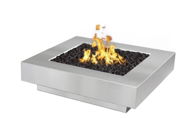 60" Cabo Square Fire Pit in Stainless Steel by The Outdoor Plus