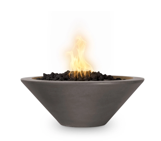 36" Round Cazo Fire Bowl  GFRC Concrete in Smooth Colors by the Outdoor Plus (available in 4 sizes, 9 Smooth Colors & 9 Premium Colors)