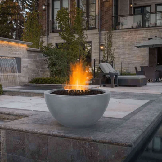 38" Round Luna Fire Bowl GFRC Concrete in Premium Colors by the Outdoor Plus