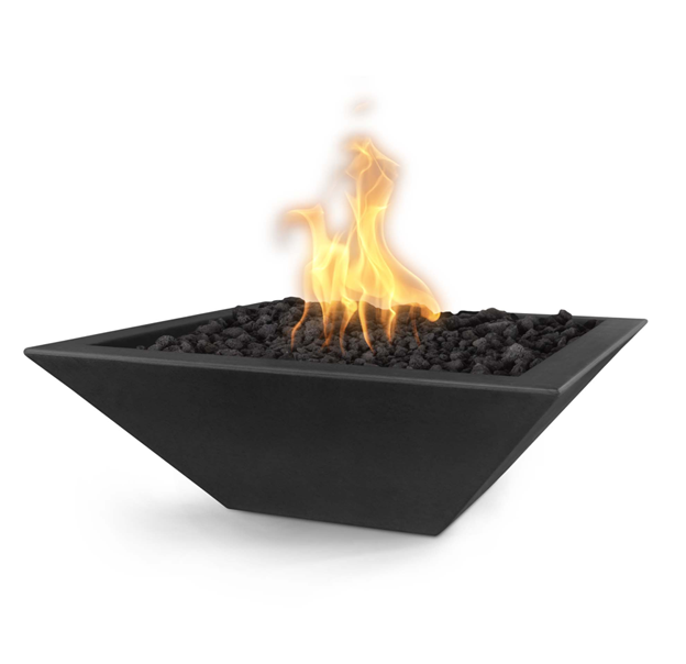 30" Square Maya Fire Bowl GFRC Concrete in Premium Colors