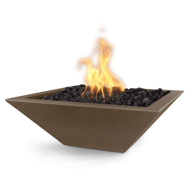 24" Square Maya Fire Bowl GFRC Concrete in Smooth Colors