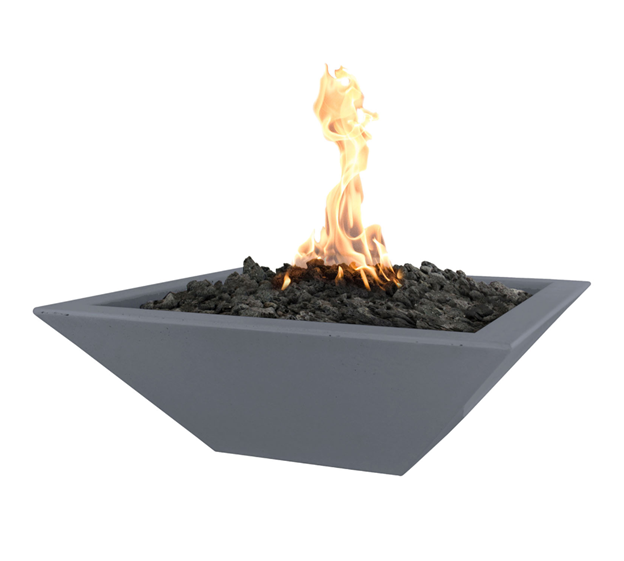 36" Square Maya Fire Bowl GFRC Concrete in Smooth Colors