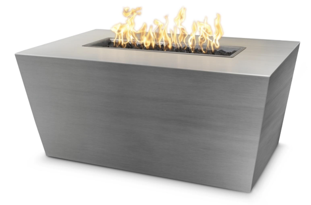 60" Mesa Rectangle Fire Table in Stainless Steel by The Outdoor Plus