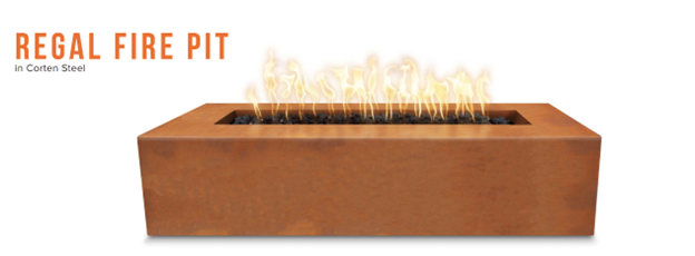 48" Regal Fire Pit in Corten Steel by The Outdoor Plus