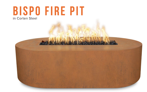 72" Bispo Fire Pit in Corten Steel by The Outdoor Plus