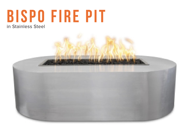 72" Bispo Fire Pit in Stainless Steel by The Outdoor Plus